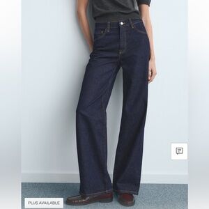 Mango Wide Leg Jean, Dark Blue Wash